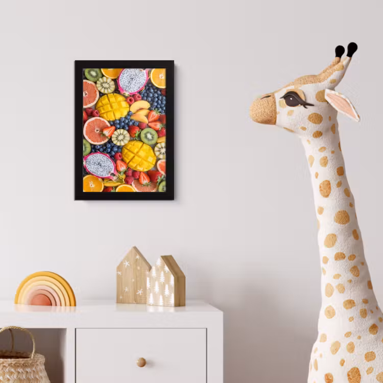 Fruit - Versneden - Kleurrijk - Eten - Gezond fotolijst zwart zonder passe partout klein -usfeer4_kinderkamer