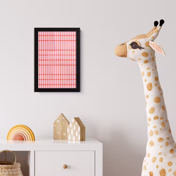 Geometrisch - Minimalistisch - Rood - Roze fotolijst zwart zonder passe partout klein 224 -usfeer4_kinderkamer