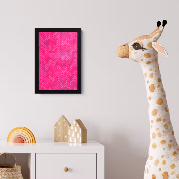 Visgraat - Wandtegel - Fuchsia - Roze fotolijst zwart zonder passe partout klein 224 -usfeer4_kinderkamer
