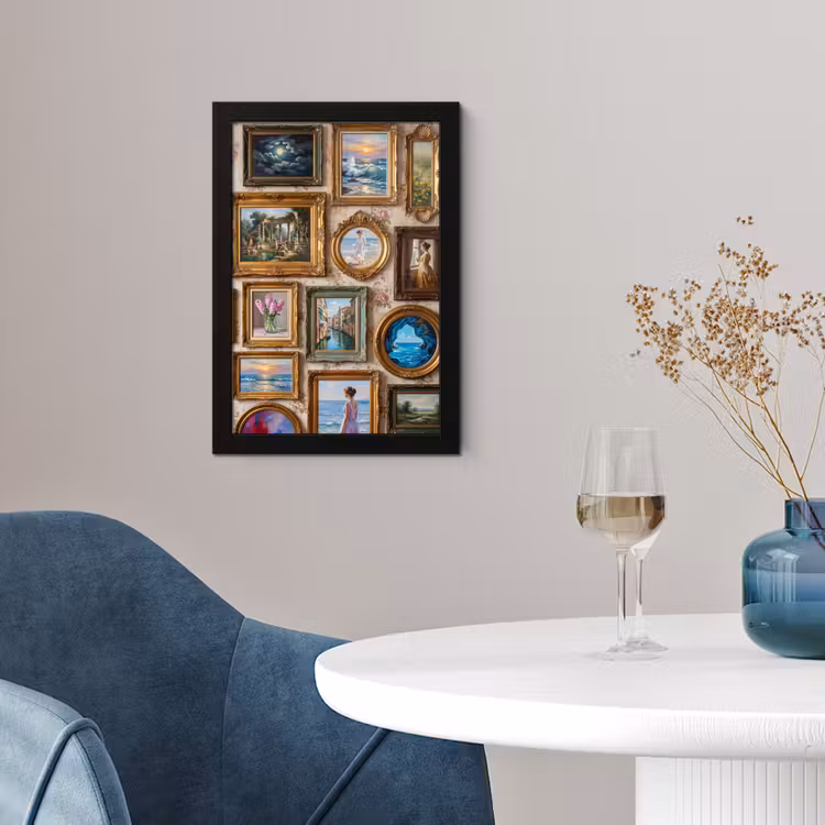 Interieur - Kunst - Collectie - Klassiek - Goud fotolijst zwart zonder passe partout klein -sfeer4