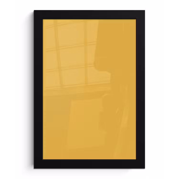 Joyful - Mustard - Geel fotolijst zwart zonder passe partout klein 224 -3d