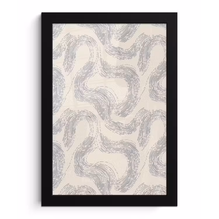Lijnen - Patroon - Beige - Minimalistisch fotolijst zwart zonder passe partout klein 224 -3d