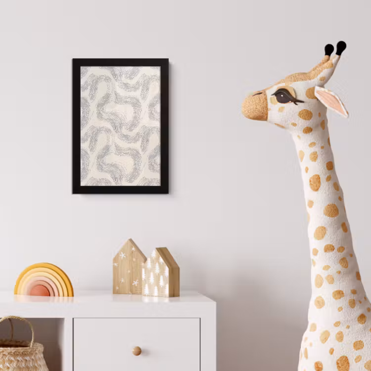 Lijnen - Patroon - Beige - Minimalistisch fotolijst zwart zonder passe partout klein 224 -usfeer4_kinderkamer