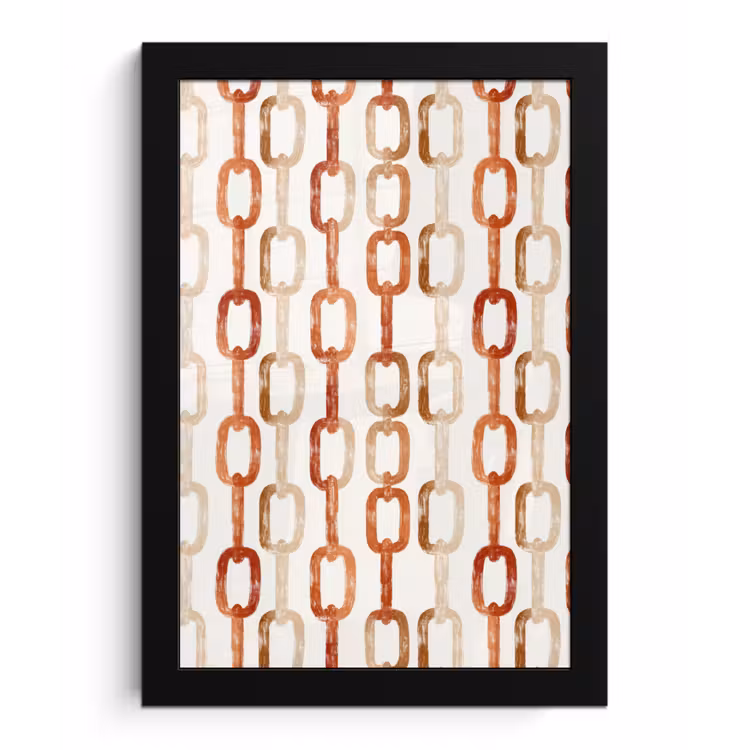Schakels - Patroon - Aquarel - Terracotta fotolijst zwart zonder passe partout klein 224 -3d