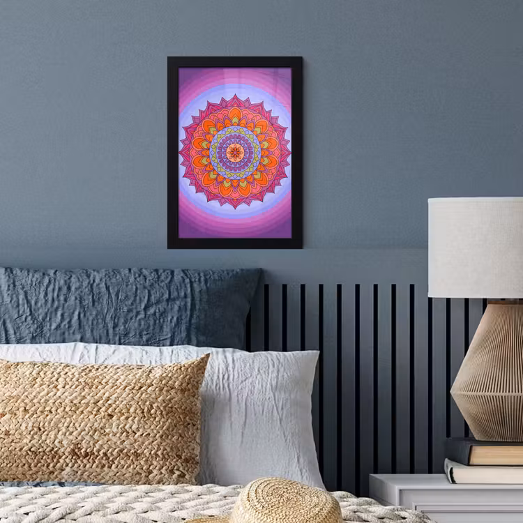 Mandala - Cirkel - Abstract - Kleurrijk - Patroon fotolijst zwart zonder passe partout klein -sfeer3