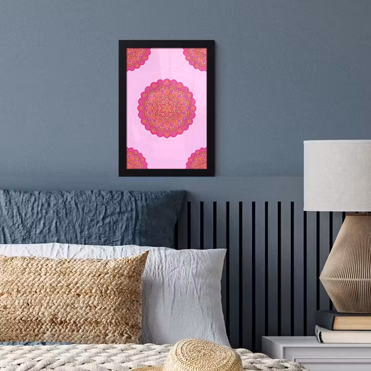 Mandala - Cirkel - Spiritueel - Oosters - Roze fotolijst zwart zonder passe partout klein -sfeer3
