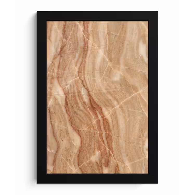 Marmer - Ader - Natuur - Abstract - Beige fotolijst zwart zonder passe partout klein -3d