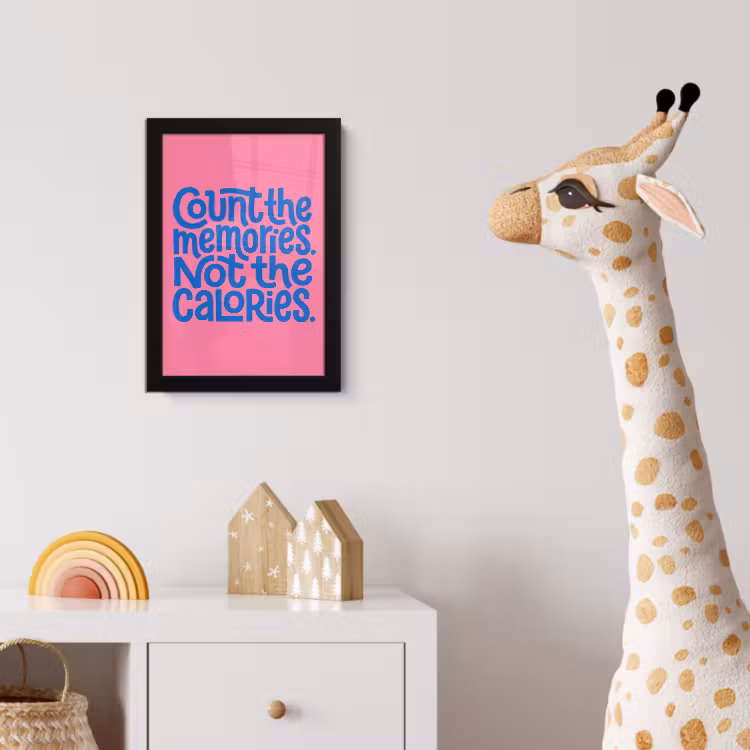 Memories - Roze - Blauw - Quote fotolijst zwart zonder passe partout klein -usfeer4_kinderkamer