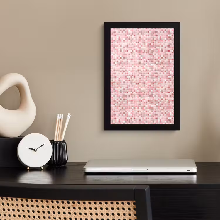 Mozaïek - Patroon - Roze fotolijst zwart zonder passe partout klein 224 -sfeer1