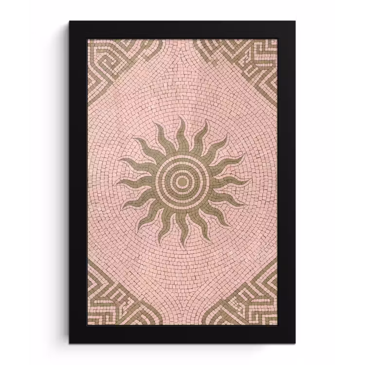 Mozaïek - Zon - Patroon - Klassiek - Roze fotolijst zwart zonder passe partout klein -3d
