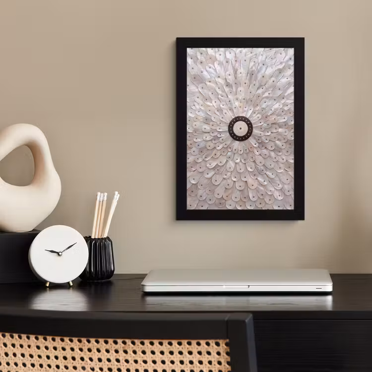 Parelmoer - Patroon - Decoratie - Ambacht - Wit fotolijst zwart zonder passe partout klein -sfeer1