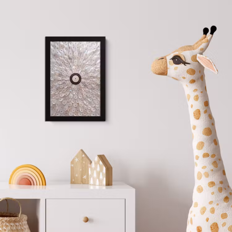 Parelmoer - Patroon - Decoratie - Ambacht - Wit fotolijst zwart zonder passe partout klein -usfeer4_kinderkamer