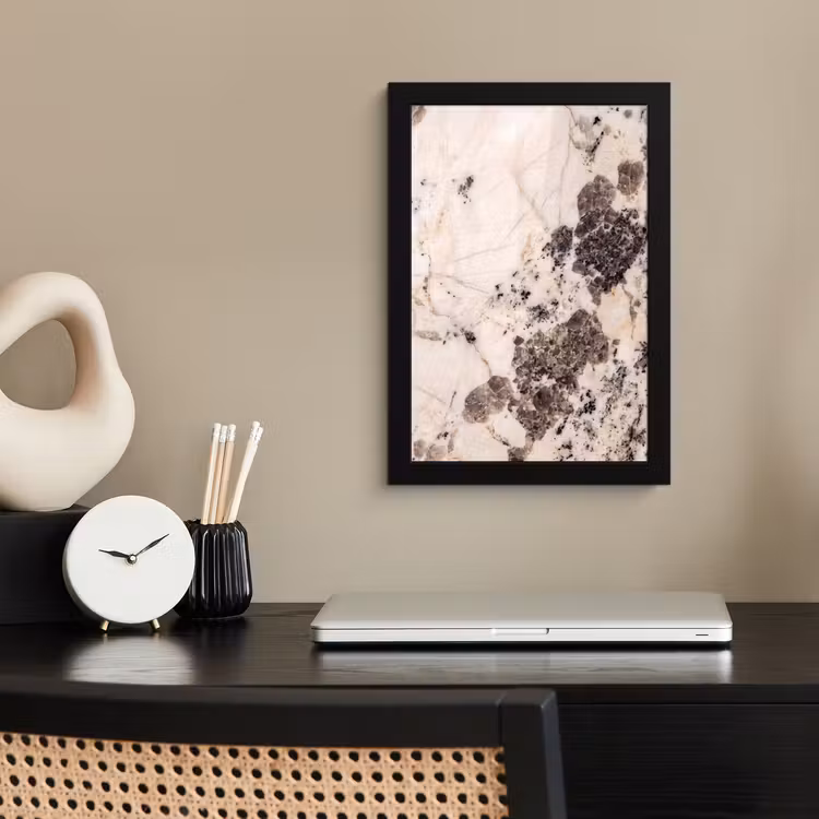 Natuursteen - Patroon - Abstract - Beige - Grijs fotolijst zwart zonder passe partout klein -sfeer1
