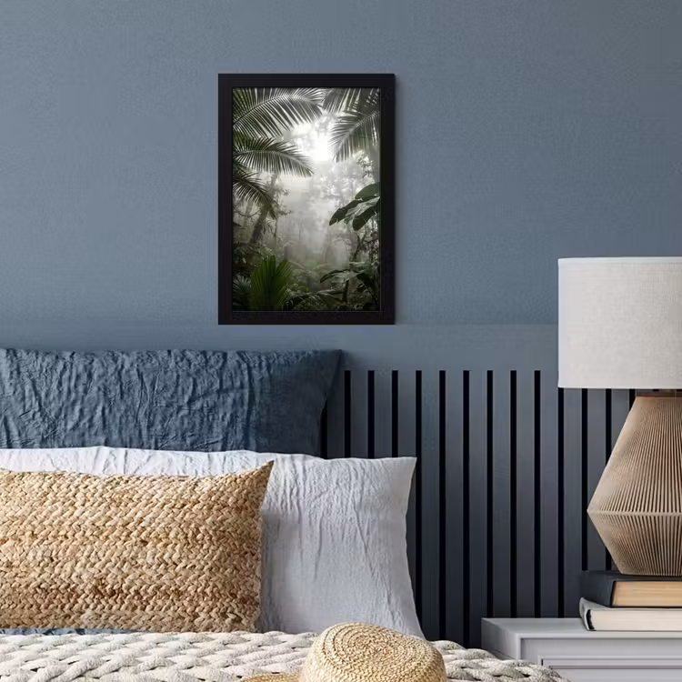 Natuur - Jungle - Mist - Groen - Bladeren fotolijst zwart zonder passe partout klein -sfeer3