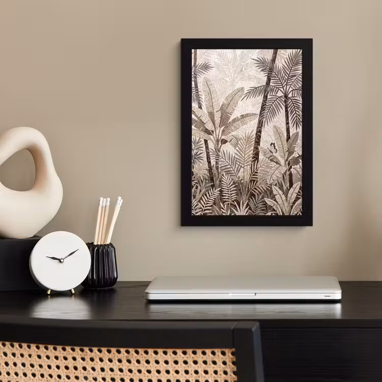 Natuur - Bladeren - Landschap - Mozaïek - Beige fotolijst zwart zonder passe partout klein -sfeer1
