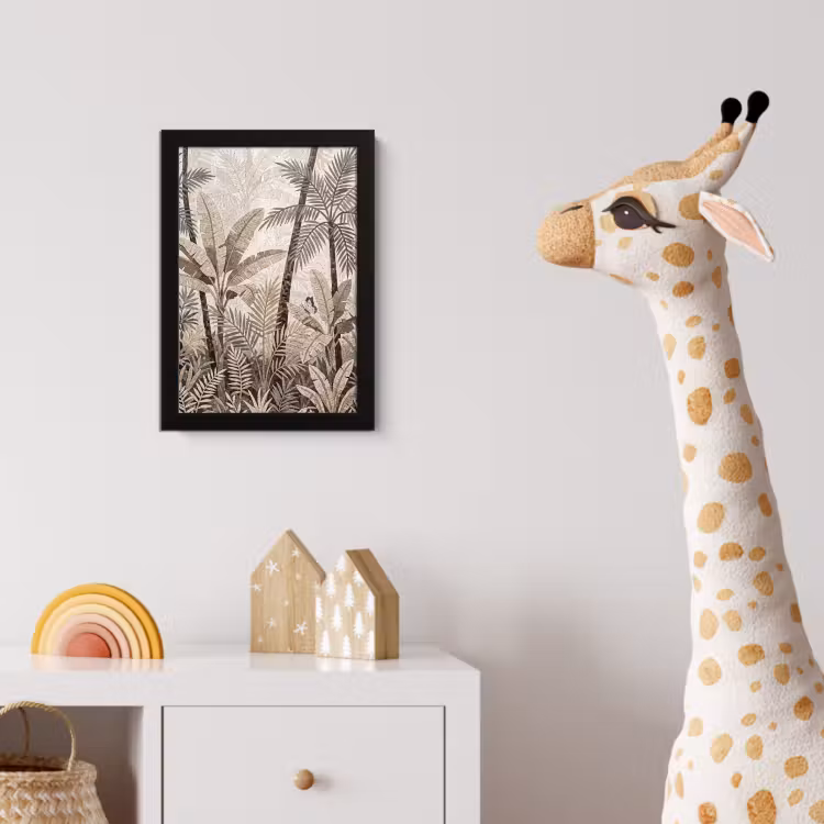 Natuur - Bladeren - Landschap - Mozaïek - Beige fotolijst zwart zonder passe partout klein -usfeer4_kinderkamer