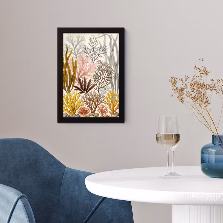 Natuur - Onderwater - Botanisch - Vintage - Kleurrijk fotolijst zwart zonder passe partout klein -sfeer4