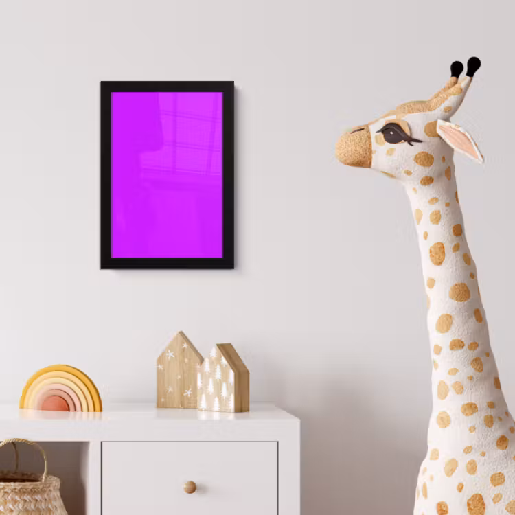 Neon - Orchid - Paars fotolijst zwart zonder passe partout klein 224 -usfeer4_kinderkamer