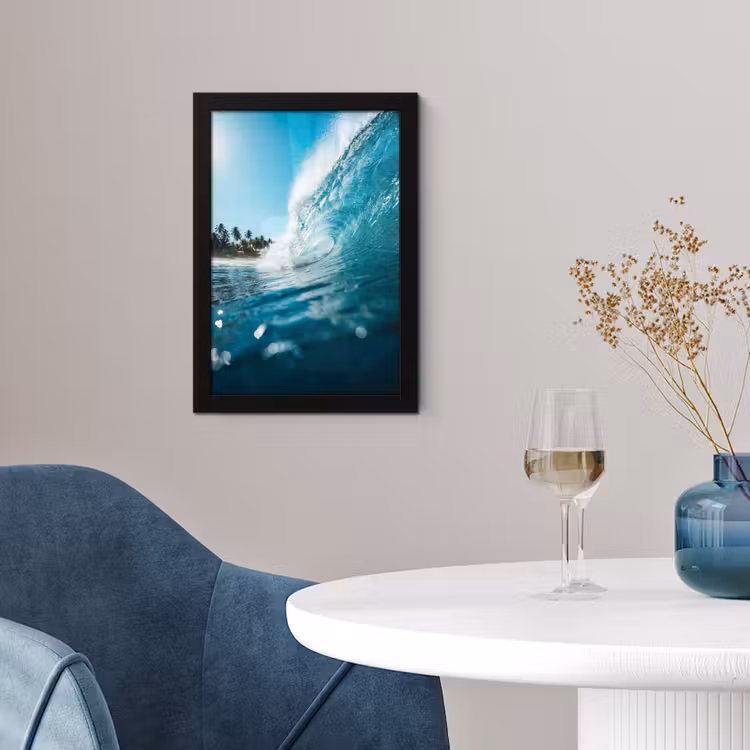 Oceaan - Golf - Strand - Natuur - Blauw fotolijst zwart zonder passe partout klein -sfeer4