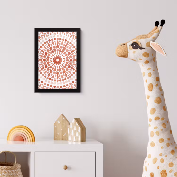 Patroon - Cirkels - Abstract - Modern - Rood fotolijst zwart zonder passe partout klein -usfeer4_kinderkamer