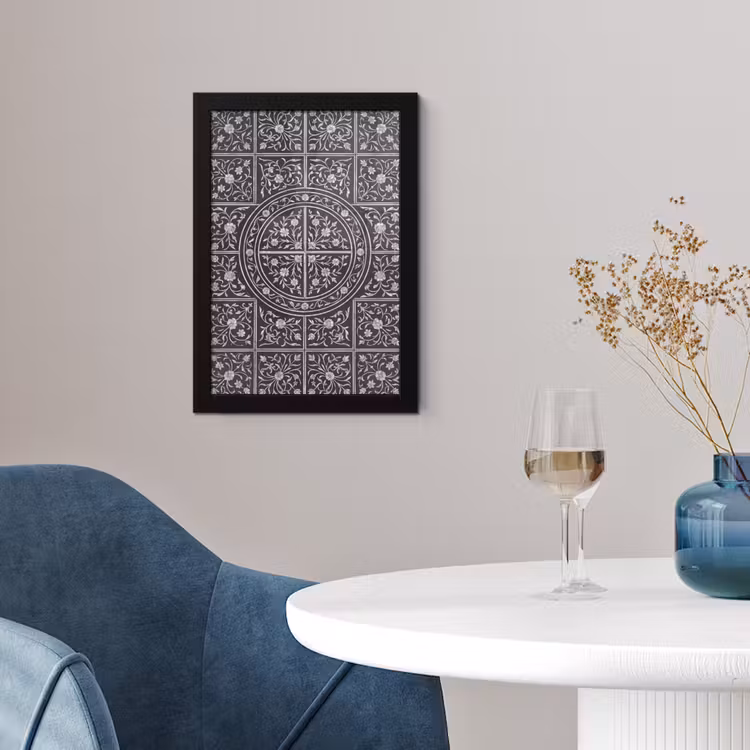 Patroon - Bloemmotief - Decoratie - Klassiek - Zwart fotolijst zwart zonder passe partout klein -sfeer4