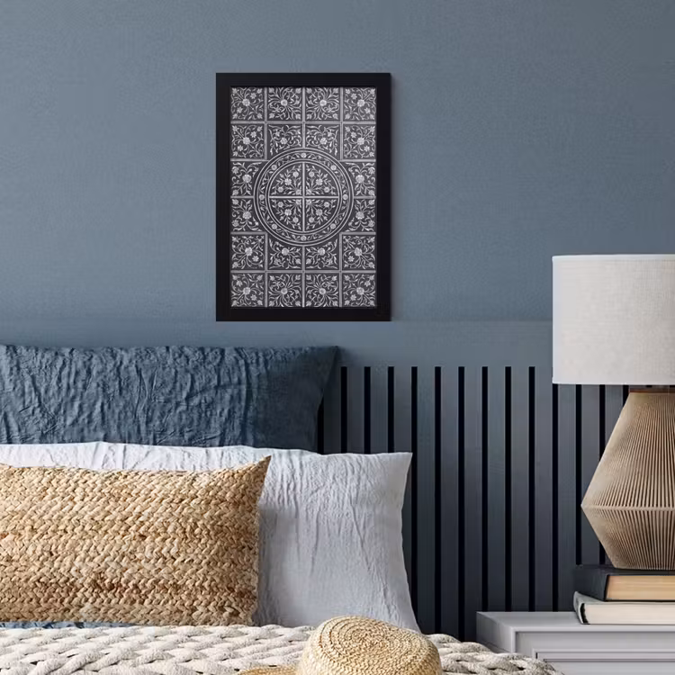 Patroon - Bloemmotief - Decoratie - Klassiek - Zwart fotolijst zwart zonder passe partout klein -sfeer3