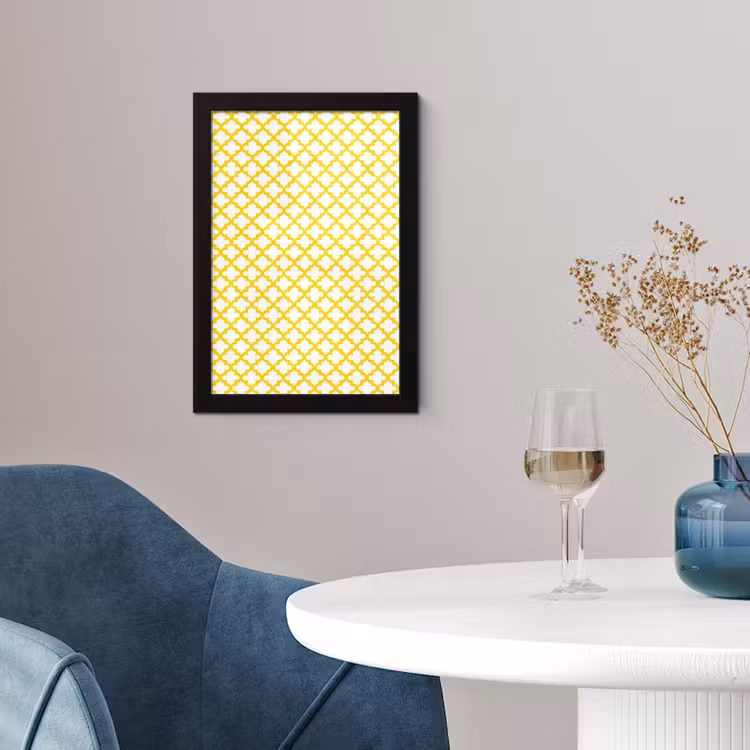 Patroon - Geometrisch - Klassiek - Geel fotolijst zwart zonder passe partout klein 224 -sfeer4