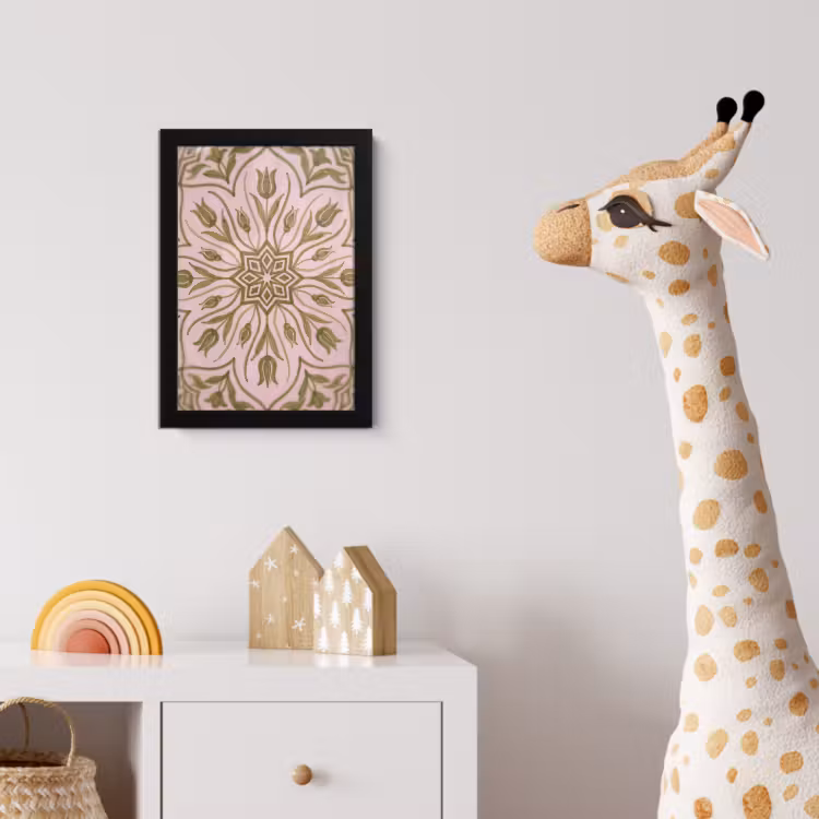 Patroon - Mandala - Decoratie - Abstract - Groen fotolijst zwart zonder passe partout klein -usfeer4_kinderkamer