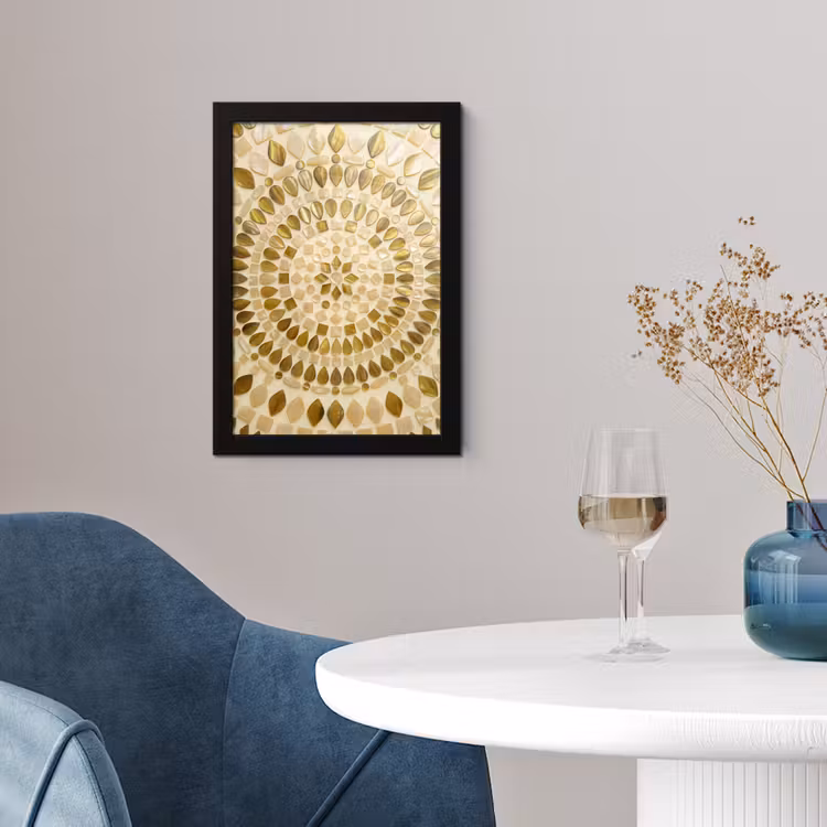 Patroon - Vormen - Mozaïek - Abstract - Goud fotolijst zwart zonder passe partout klein -sfeer4
