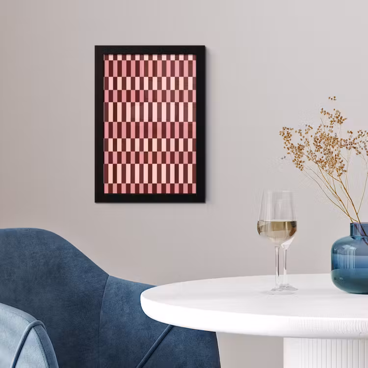 Roze - Rood - Blokjes fotolijst zwart zonder passe partout klein 224 -sfeer4