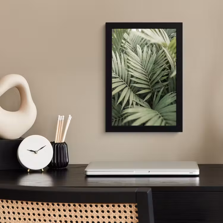 Plant - Palmbladeren - Natuur - Groen fotolijst zwart zonder passe partout klein -sfeer1