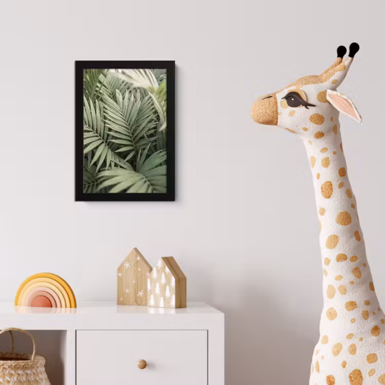 Plant - Palmbladeren - Natuur - Groen fotolijst zwart zonder passe partout klein -usfeer4_kinderkamer