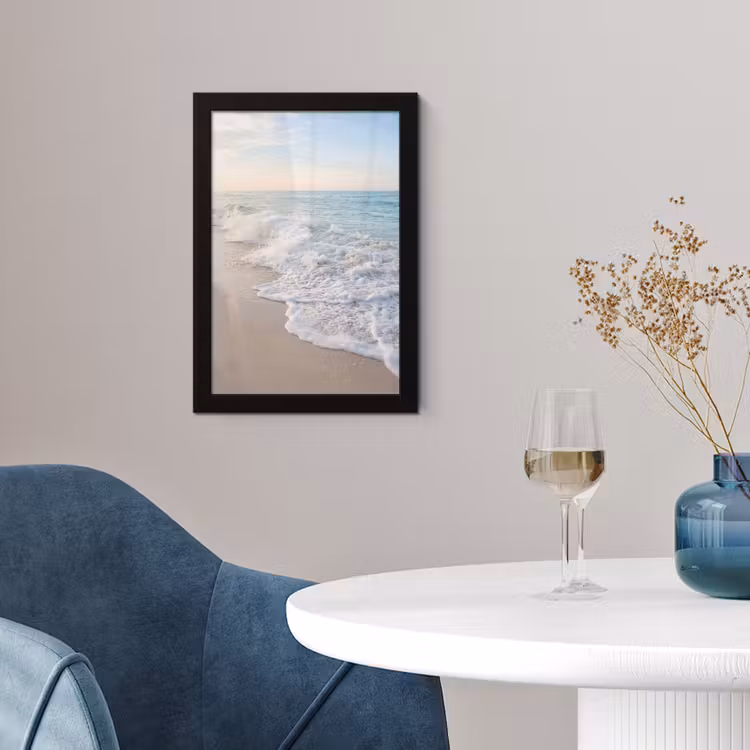 Zee - Golven - Strand - Natuur - Wit fotolijst zwart zonder passe partout klein -sfeer4