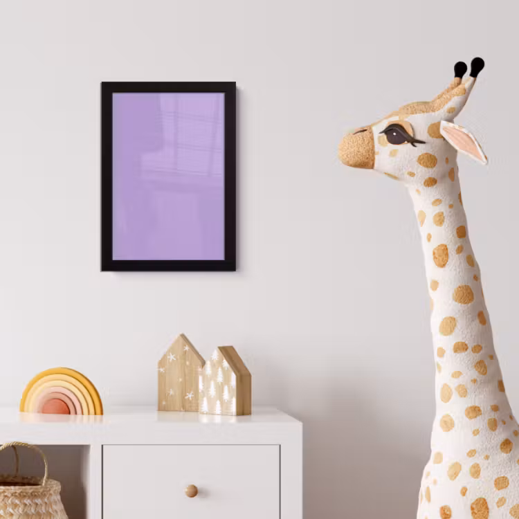 Soft - Lavender - Paars fotolijst zwart zonder passe partout klein 224 -usfeer4_kinderkamer