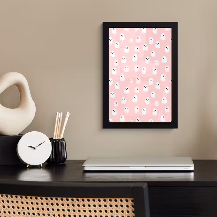 Spookjes - Patroon - Roze fotolijst zwart zonder passe partout klein 224 -sfeer1