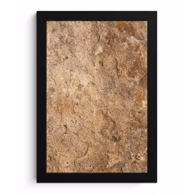 Steen - Natuur - Textuur - Abstract - Bruin fotolijst zwart zonder passe partout klein -3d
