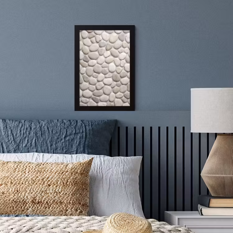 Steen - Kiezel - Natuur - Minimalistisch - Beige fotolijst zwart zonder passe partout klein -sfeer3