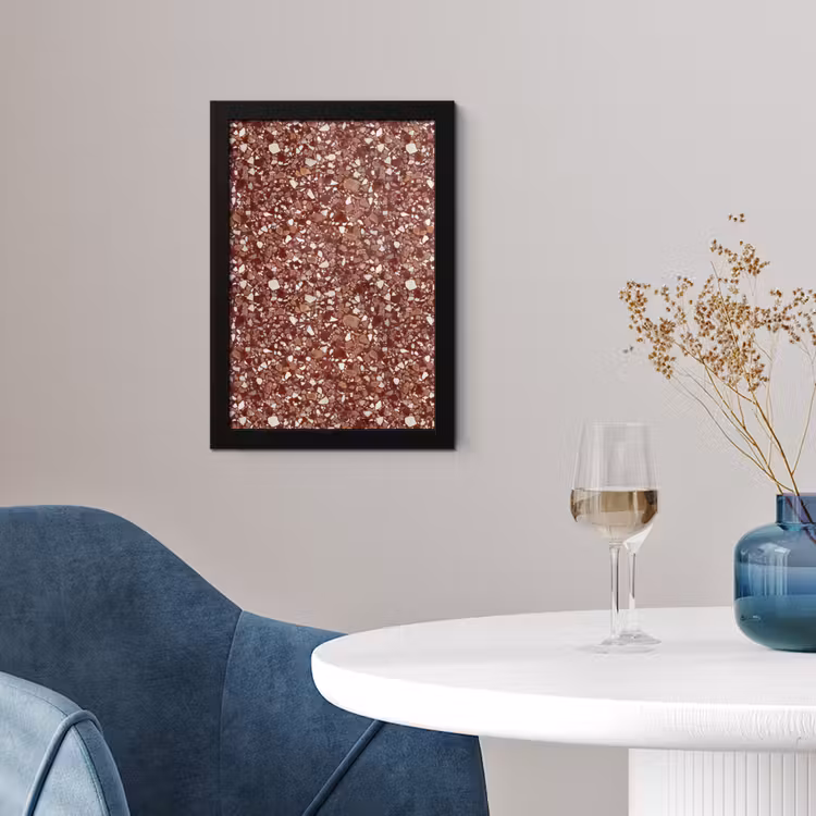 Terrazzo - Patroon - Steentextuur - Roodbruin fotolijst zwart zonder passe partout klein 224 -sfeer4