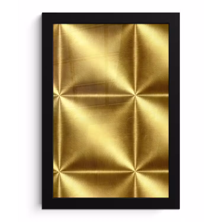 Textuur - Geborsteld Goud - Industrieel - Metallic fotolijst zwart zonder passe partout klein 224 -3d