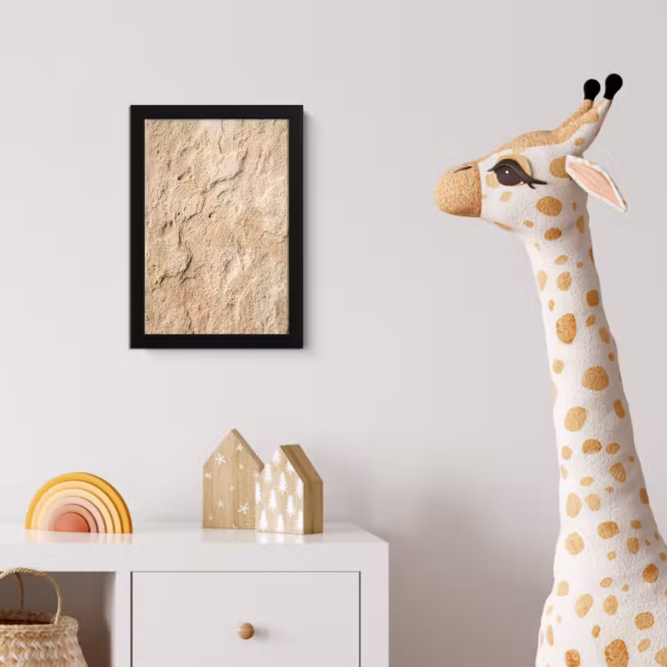 Textuur - Steen - Natuur - Beige fotolijst zwart zonder passe partout klein -usfeer4_kinderkamer