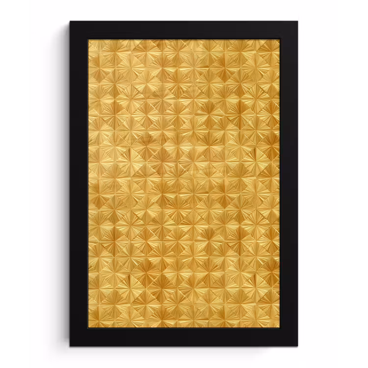 Tegels - Geometrisch - Reliëf - Goud fotolijst zwart zonder passe partout klein 224 -3d