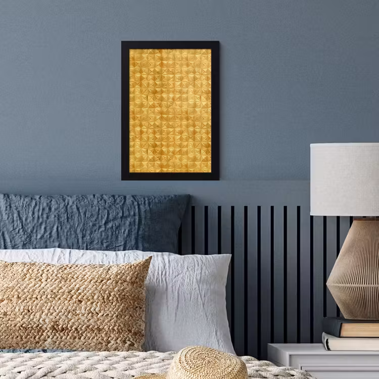Tegels - Geometrisch - Reliëf - Goud fotolijst zwart zonder passe partout klein 224 -sfeer3