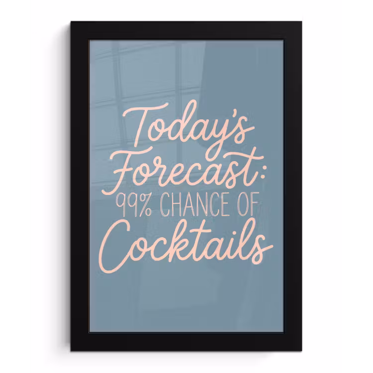 Today's Forecast - Cocktails - Blauw fotolijst zwart zonder passe partout klein -3d