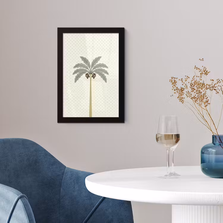 Boom - Bladeren - Groen - Decoratief - Beige fotolijst zwart zonder passe partout klein -sfeer4