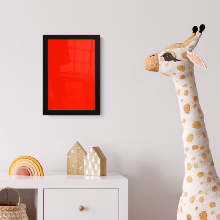Vibrant - Vermilion - Rood fotolijst zwart zonder passe partout klein 224 -usfeer4_kinderkamer
