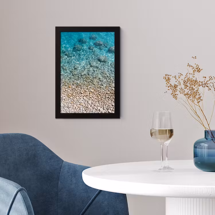 Water - Kiezels - Natuur - Levendig - Turkoois fotolijst zwart zonder passe partout klein -sfeer4
