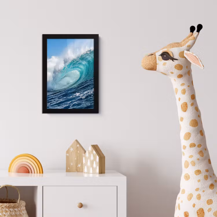 Golf - Oceaan - Water - Dynamisch - Blauw fotolijst zwart zonder passe partout klein -usfeer4_kinderkamer