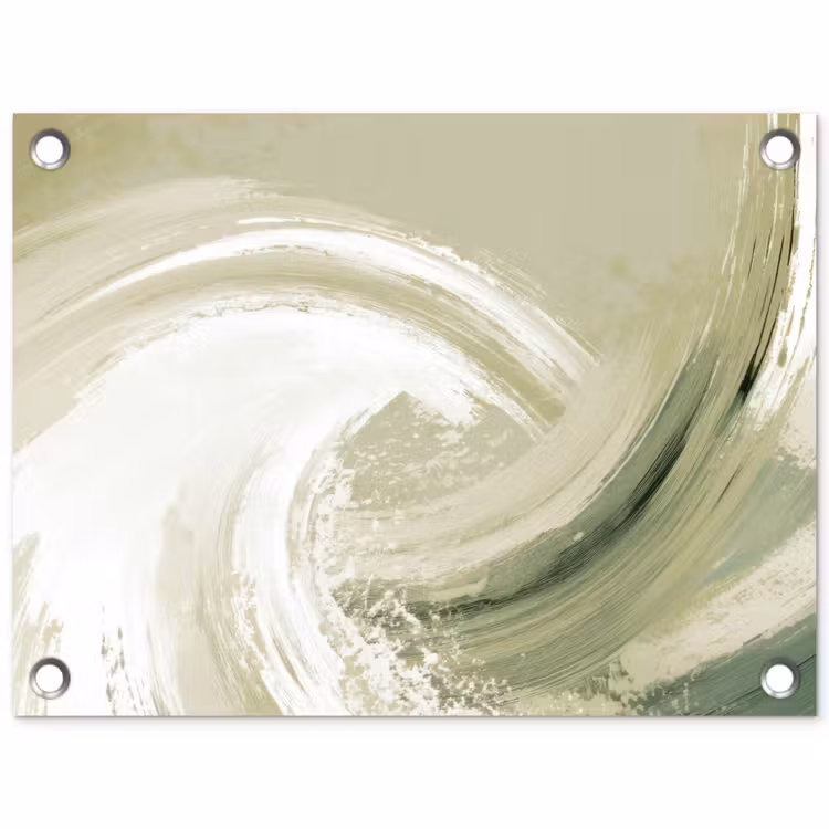Abstract - Penseelstreken - Golven - Groen tuinposter los doek klein -3d