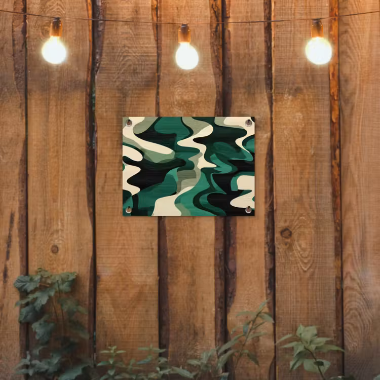 Abstract - Camouflage - Groen tuinposter los doek klein -sfeer1
