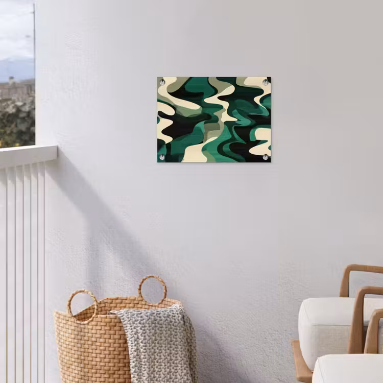 Abstract - Camouflage - Groen tuinposter los doek klein -sfeer8